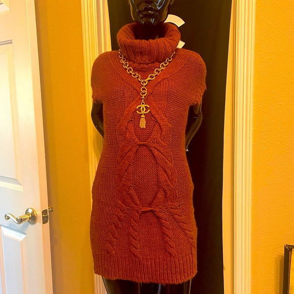 Rare CHANEL chunky lariat vintage 24k plated necklace with tassel - Picture 5 of 15